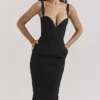 Bellissima Black Sweetheart Midi Dress Bellissima Black Sweetheart Midi Dress