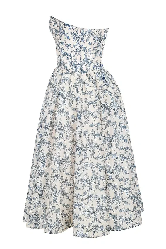 Bennett English Porcelain Print Strapless Sundress Bennett English Porcelain Print Strapless Sundress