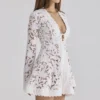 Bianca White Custom Lace Long Sleeve Mini Dress Bianca White Custom Lace Long Sleeve Mini Dress