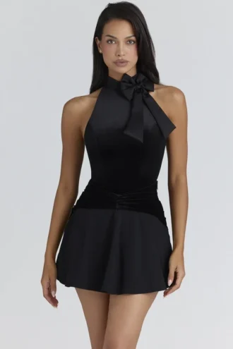 Blair Black Velvet PussyBow Bodysuit – Limited Edition