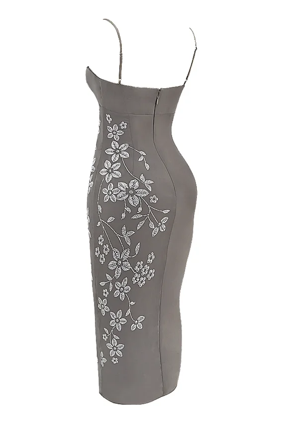 Blanca Smoke Crystal Embellished Midi Dress Blanca Smoke Crystal Embellished Midi Dress