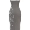 Blanca Smoke Crystal Embellished Midi Dress Blanca Smoke Crystal Embellished Midi Dress