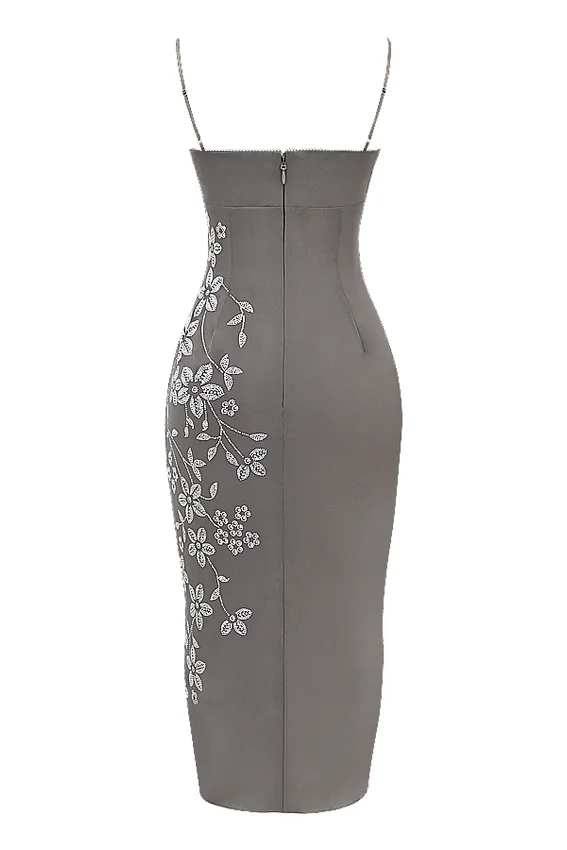 Blanca Smoke Crystal Embellished Midi Dress Blanca Smoke Crystal Embellished Midi Dress