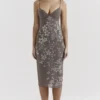 Blanca Smoke Crystal Embellished Midi Dress Blanca Smoke Crystal Embellished Midi Dress