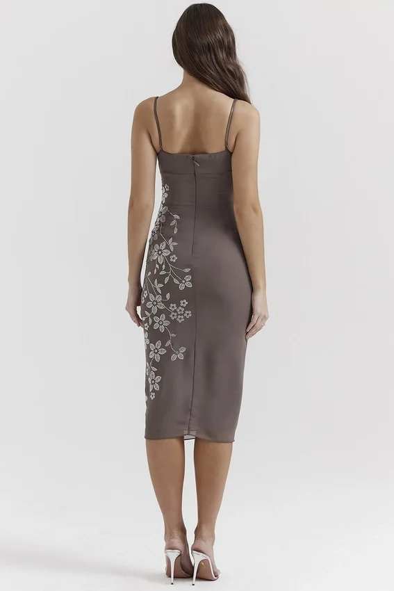 Blanca Smoke Crystal Embellished Midi Dress Blanca Smoke Crystal Embellished Midi Dress