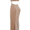 Bonita Cafe Au Lait Sequin Maxi Dress Bonita Cafe Au Lait Sequin Maxi Dress