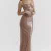 Bonita Cafe Au Lait Sequin Maxi Dress Bonita Cafe Au Lait Sequin Maxi Dress