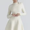 Bonnie Cream Merino Wool Skater Mini Dress Bonnie Cream Merino Wool Skater Mini Dress