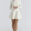 Bonnie Cream Merino Wool Skater Mini Dress Bonnie Cream Merino Wool Skater Mini Dress