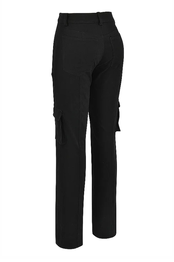 Breanna Black Lace Up Cargo Trousers Breanna Black Lace Up Cargo Trousers