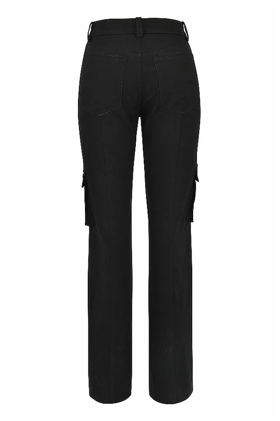 Breanna Black Lace Up Cargo Trousers Breanna Black Lace Up Cargo Trousers