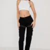 Breanna Black Lace Up Cargo Trousers Breanna Black Lace Up Cargo Trousers