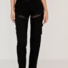 Breanna Black Lace Up Cargo Trousers Breanna Black Lace Up Cargo Trousers