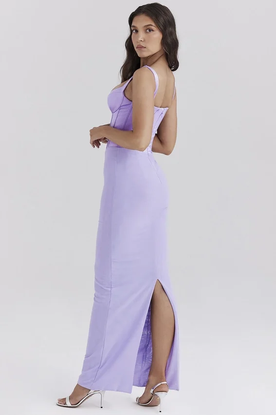 Breeze Orchid Satin Corset Maxi Dress Breeze Orchid Satin Corset Maxi Dress
