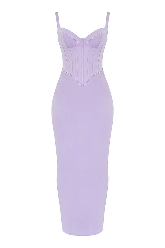 Breeze Orchid Satin Corset Maxi Dress Breeze Orchid Satin Corset Maxi Dress