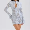 Brianna Bluebell Keyhole Lace Mini Dress Brianna Bluebell Keyhole Lace Mini Dress