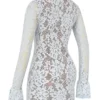 Brianna Bluebell Keyhole Lace Mini Dress Brianna Bluebell Keyhole Lace Mini Dress