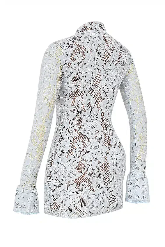 Brianna Bluebell Keyhole Lace Mini Dress Brianna Bluebell Keyhole Lace Mini Dress