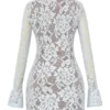 Brianna Bluebell Keyhole Lace Mini Dress Brianna Bluebell Keyhole Lace Mini Dress