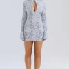 Brianna Bluebell Keyhole Lace Mini Dress Brianna Bluebell Keyhole Lace Mini Dress