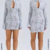 Brianna Bluebell Keyhole Lace Mini Dress Brianna Bluebell Keyhole Lace Mini Dress