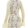 Brianna Buttermilk Keyhole Lace Mini Dress Brianna Buttermilk Keyhole Lace Mini Dress