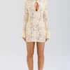 Brianna Buttermilk Keyhole Lace Mini Dress Brianna Buttermilk Keyhole Lace Mini Dress