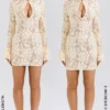 Brianna Buttermilk Keyhole Lace Mini Dress Brianna Buttermilk Keyhole Lace Mini Dress