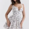 Brigitte English Porcelain Print Corset Mini Dress Brigitte English Porcelain Print Corset Mini Dress