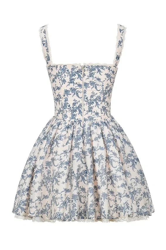 Brigitte English Porcelain Print Corset Mini Dress Brigitte English Porcelain Print Corset Mini Dress
