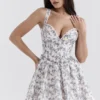 Brigitte English Porcelain Print Corset Mini Dress Brigitte English Porcelain Print Corset Mini Dress