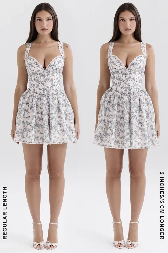 Brigitte English Porcelain Print Corset Mini Dress Brigitte English Porcelain Print Corset Mini Dress
