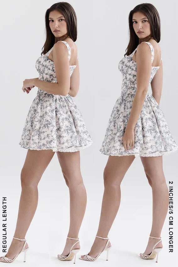 Brigitte English Porcelain Print Corset Mini Dress Brigitte English Porcelain Print Corset Mini Dress