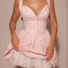 Brigitte Strawberry Shortcake Gingham Corset Mini Dress Brigitte Strawberry Shortcake Gingham Corset Mini Dress