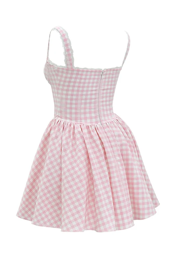 Brigitte Strawberry Shortcake Gingham Corset Mini Dress Brigitte Strawberry Shortcake Gingham Corset Mini Dress