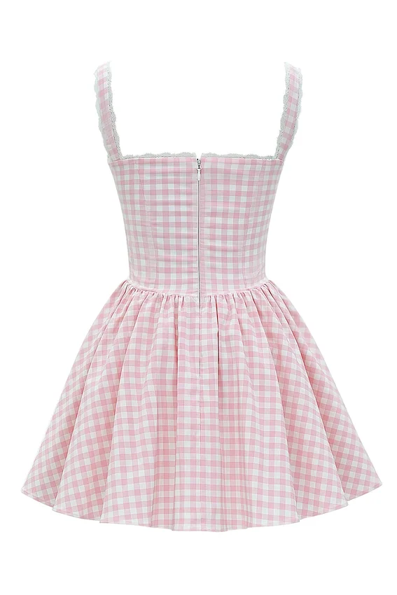 Brigitte Strawberry Shortcake Gingham Corset Mini Dress Brigitte Strawberry Shortcake Gingham Corset Mini Dress