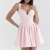 Brigitte Strawberry Shortcake Gingham Corset Mini Dress Brigitte Strawberry Shortcake Gingham Corset Mini Dress