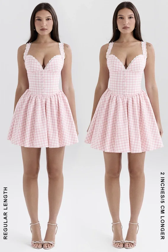 Brigitte Strawberry Shortcake Gingham Corset Mini Dress Brigitte Strawberry Shortcake Gingham Corset Mini Dress