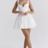 Brigitte White Cotton Broderie Anglais Corset Mini Dress Brigitte White Cotton Broderie Anglais Corset Mini Dress