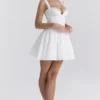 Brigitte White Cotton Broderie Anglais Corset Mini Dress Brigitte White Cotton Broderie Anglais Corset Mini Dress