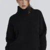 Brooklyn Black Wool Boucle Knit Sweater Brooklyn Black Wool Boucle Knit Sweater