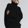 Brooklyn Black Wool Boucle Knit Sweater Brooklyn Black Wool Boucle Knit Sweater