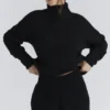 Brooklyn Black Wool Boucle Knit Sweater Brooklyn Black Wool Boucle Knit Sweater