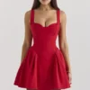 Bunny Holly Red Crepe Mini Dress Bunny Holly Red Crepe Mini Dress