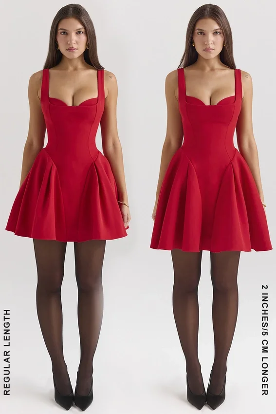 Bunny Holly Red Crepe Mini Dress Bunny Holly Red Crepe Mini Dress