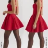 Bunny Holly Red Crepe Mini Dress Bunny Holly Red Crepe Mini Dress