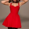 Bunny Holly Red Crepe Mini Dress Bunny Holly Red Crepe Mini Dress