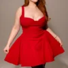 Bunny Holly Red Crepe Mini Dress Bunny Holly Red Crepe Mini Dress