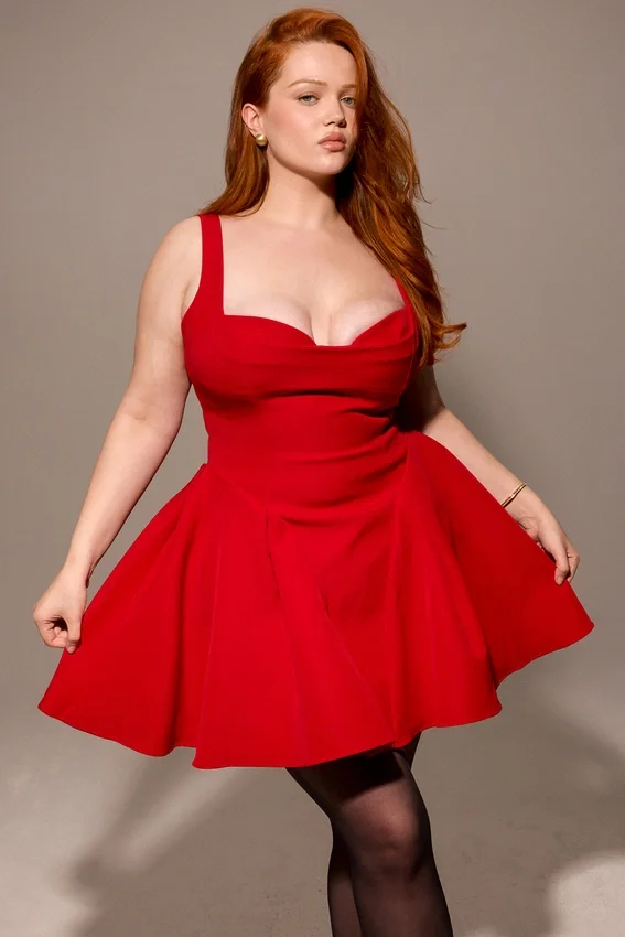 Bunny Holly Red Crepe Mini Dress Bunny Holly Red Crepe Mini Dress