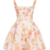Bunny Peach Poppy Print Twill Mini Dress Bunny Peach Poppy Print Twill Mini Dress